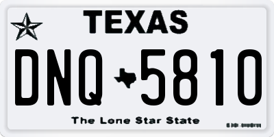TX license plate DNQ5810