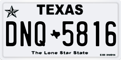 TX license plate DNQ5816