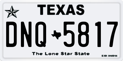 TX license plate DNQ5817