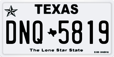 TX license plate DNQ5819