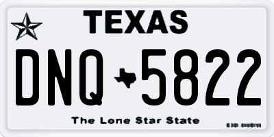 TX license plate DNQ5822
