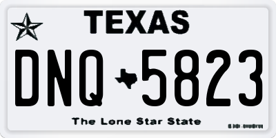 TX license plate DNQ5823