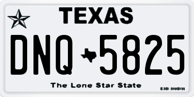 TX license plate DNQ5825