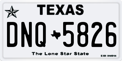 TX license plate DNQ5826