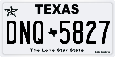 TX license plate DNQ5827