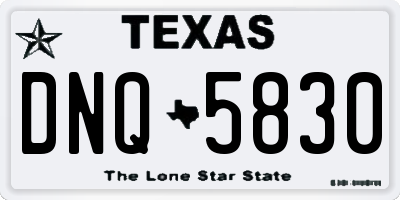 TX license plate DNQ5830