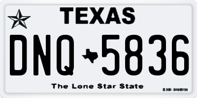 TX license plate DNQ5836