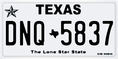TX license plate DNQ5837