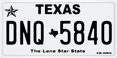 TX license plate DNQ5840