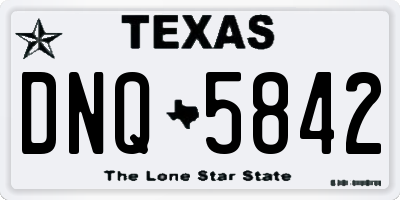 TX license plate DNQ5842