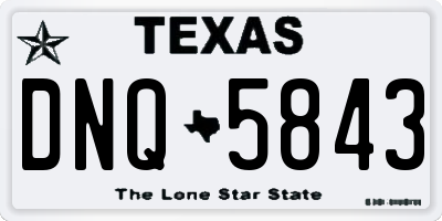 TX license plate DNQ5843