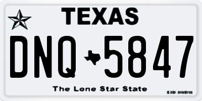 TX license plate DNQ5847