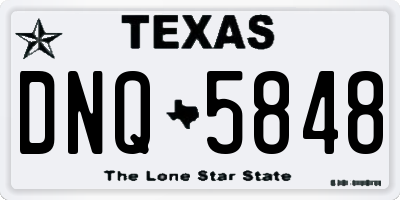 TX license plate DNQ5848