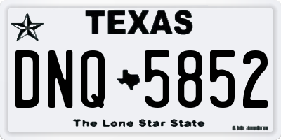 TX license plate DNQ5852