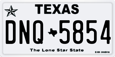 TX license plate DNQ5854