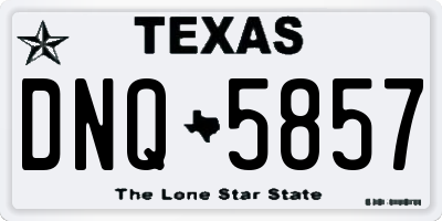 TX license plate DNQ5857