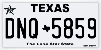 TX license plate DNQ5859