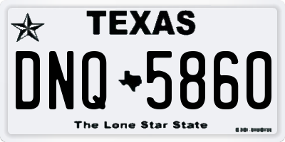 TX license plate DNQ5860