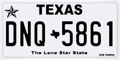 TX license plate DNQ5861