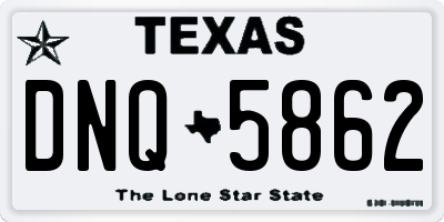 TX license plate DNQ5862