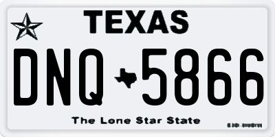 TX license plate DNQ5866