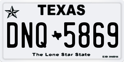 TX license plate DNQ5869