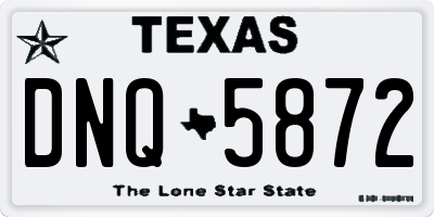 TX license plate DNQ5872