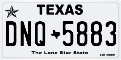 TX license plate DNQ5883