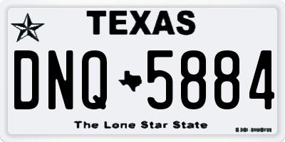 TX license plate DNQ5884