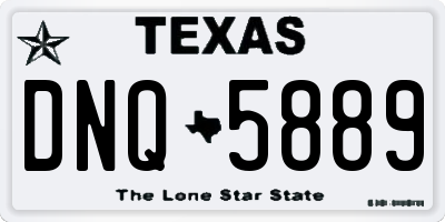 TX license plate DNQ5889