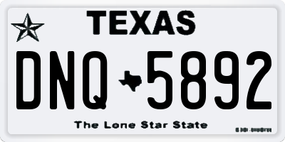 TX license plate DNQ5892