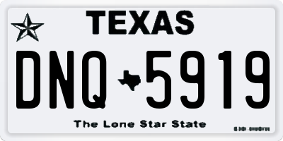 TX license plate DNQ5919