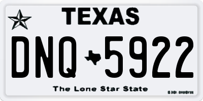 TX license plate DNQ5922