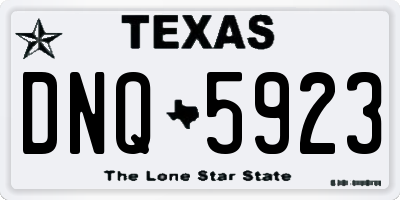 TX license plate DNQ5923