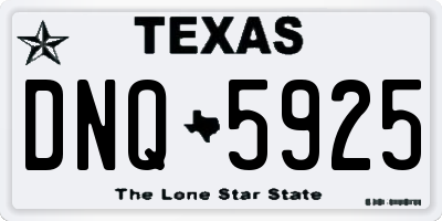 TX license plate DNQ5925