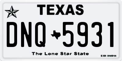 TX license plate DNQ5931