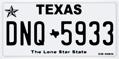 TX license plate DNQ5933