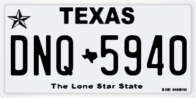 TX license plate DNQ5940