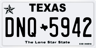 TX license plate DNQ5942