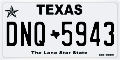 TX license plate DNQ5943