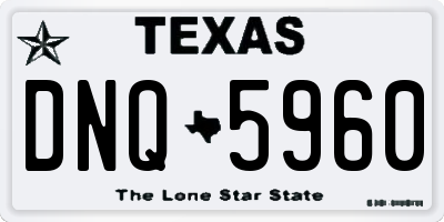 TX license plate DNQ5960