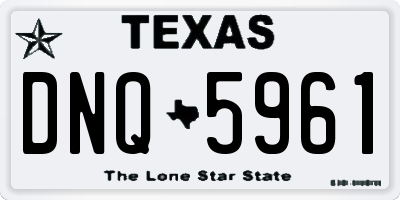 TX license plate DNQ5961