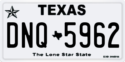 TX license plate DNQ5962