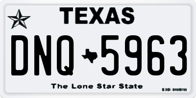 TX license plate DNQ5963