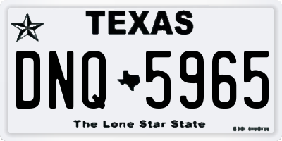 TX license plate DNQ5965