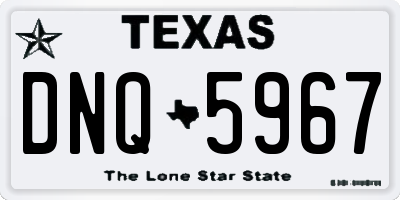 TX license plate DNQ5967