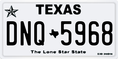 TX license plate DNQ5968
