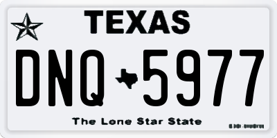 TX license plate DNQ5977