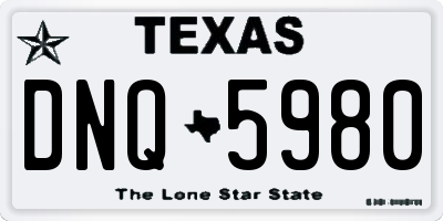TX license plate DNQ5980