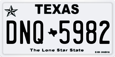 TX license plate DNQ5982